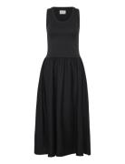 GANT Jersey Woven Midi Dress Svart