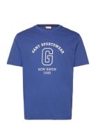 GANT Graphic Ss T-Shirt Blå