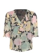 Lauren Ralph Lauren Floral Georgette Ruffle-Trim Blouse Multi/patterne...