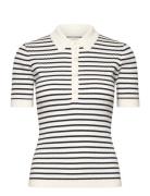 GANT Rib Knit Striped Ss Rugger Kräm