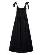 Lexington Clothing Bow-Strap Seersucker Summer Dress Svart