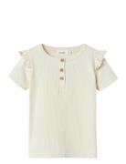 Lil'Atelier Nmffleura Ss Slim Top Lil Beige