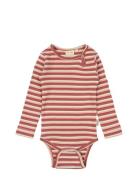 Petit Piao Body L/S Modal Multi Striped Brun