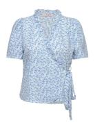 A-View Peony Wrap Blouse Blå