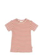 Petit Piao T-Shirt S/S Modal Striped Röd