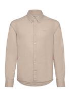 GANT Cotton Linen Bd Ls Shirt Beige
