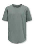 ONLY & SONS Osjbenne Longy Ss Tee Jrs Noos Grön