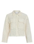 Vila Vimerinda Crochet L/S Cardigan/Bfs Vit
