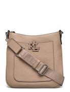 Lauren Ralph Lauren Pebbled Leather Large Cameryn Crossbody Beige