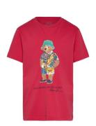 Ralph Lauren Kids Polo Bear Cotton Jersey Tee Röd