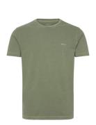 GANT Slim Sunfaded Ss Pique T-Shirt Khaki Green