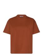 Weekday Relaxed Boxy Cotton T-Shirt Brun