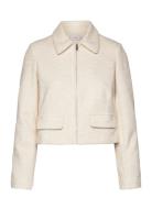 Mango Cotton-Blend Jacket With Lapel Kräm