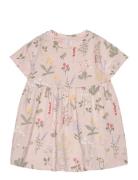 Lindex Dress Ss Aop Meadow Rosa