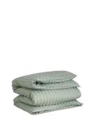 GANT Sateen Stripes Double Duvet Khaki Green