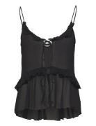 Weekday Frilled Strap Top Svart