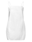 Monki Tie-Back Twill Mini Dress Vit