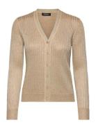 Lauren Ralph Lauren Metallic Linen-Blend Rib-Knit Cardigan Beige
