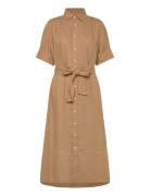 Polo Ralph Lauren Belted Linen Shirtdress Beige