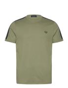 Fred Perry Contrast Tape Ringer Tee Khaki Green