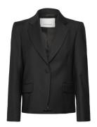 House Of Dagmar Short Pleated Blazer Svart