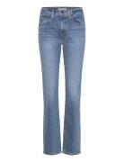 Levi's® 724 High Rise Straight Med Indigo - Worn In Blå