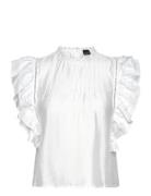 Gina Tricot Mini Boho Frill Top Vit