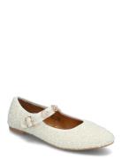 Bianco Bialilja Trimmed Mary Jane Textile Vit