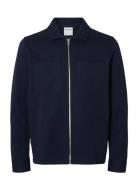 Selected Homme Slhjackie Sweat Zip Jacket Noos Marinblå