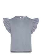 Mango English-Embroidered Cotton T-Shirt Blå