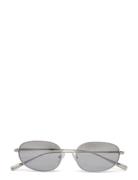 Weekday Minimal Oval Metal Sunglasses Grå