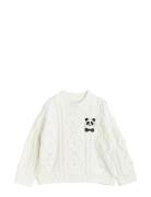 Mini Rodini Panda Texture Knit Sweater Vit