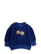 Mini Rodini Bees Emb Terry Sweatshirt Baby Blå