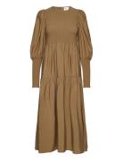 Gestuz Morianagz Solid Long Dress Khaki Green