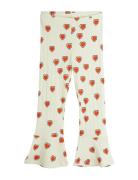 Mini Rodini Outlined Hearts Aop Flared Trousers Kräm
