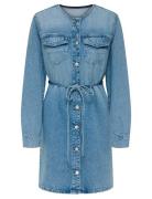 ONLY Onlminnie No Collar Belt Denm Dress Blå