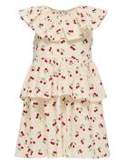 Kids Only Kmgcerise S/L Layered Dress Aop Wvn Kräm