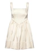 Malina Livia Drop Waist Mini Dress Kräm
