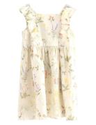 Lindex Dress Woven With Frill Aop Str Kräm