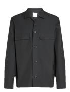Calvin Klein Cotton Blend Overshirt Svart