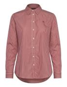 Lauren Ralph Lauren Classic Fit Striped Broadcloth Shirt Röd