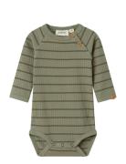 Lil'Atelier Nbmkail Ls Slim Body Lil Noos Khaki Green