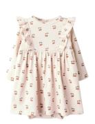 Lil'Atelier Nbflavo Ena Ls Reg Body Dress Kräm