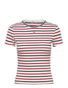 Tommy Jeans Tjw Slim Essential Rib Ss Ext Röd