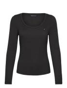 Tommy Jeans Tjw Reg Soft Rib Essential Ls Svart
