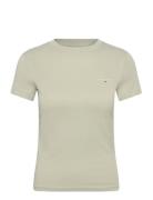 Tommy Jeans Tjw Slim Linear Ss Tee Ext Vit