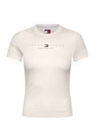 Tommy Jeans Tjw Slim Tj Us Linear Ss Tee Vit