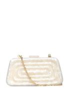 Mango Pearl-Effect Clutch Bag Kräm