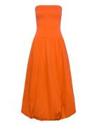 Mango Combined Knitted Balloon Dress Orange