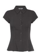 Weekday Fitted Shirt Top Svart